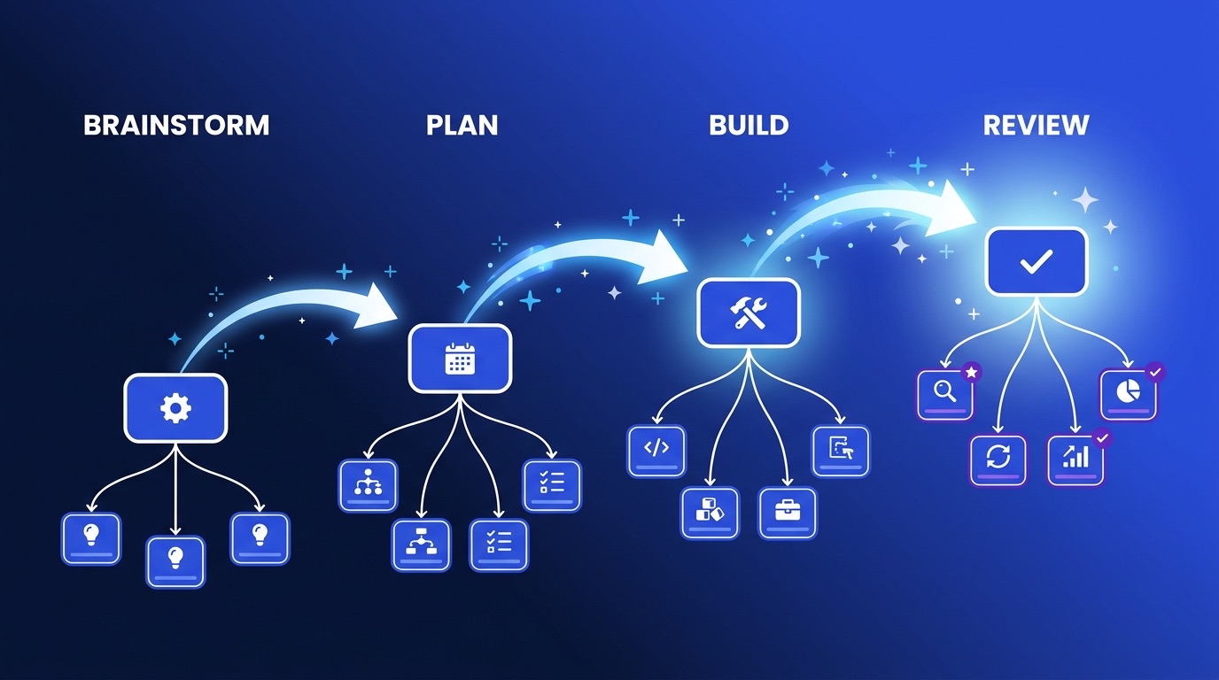 Wingspan phases brainstorm, plan, build, and review each fanning out with dynamic workflows for Flutter