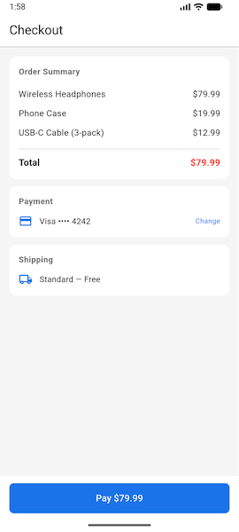 The bug in production: three items totaling $112.97 display as $79.99. Users are undercharged — and the team doesn't find out until the support queue fills up