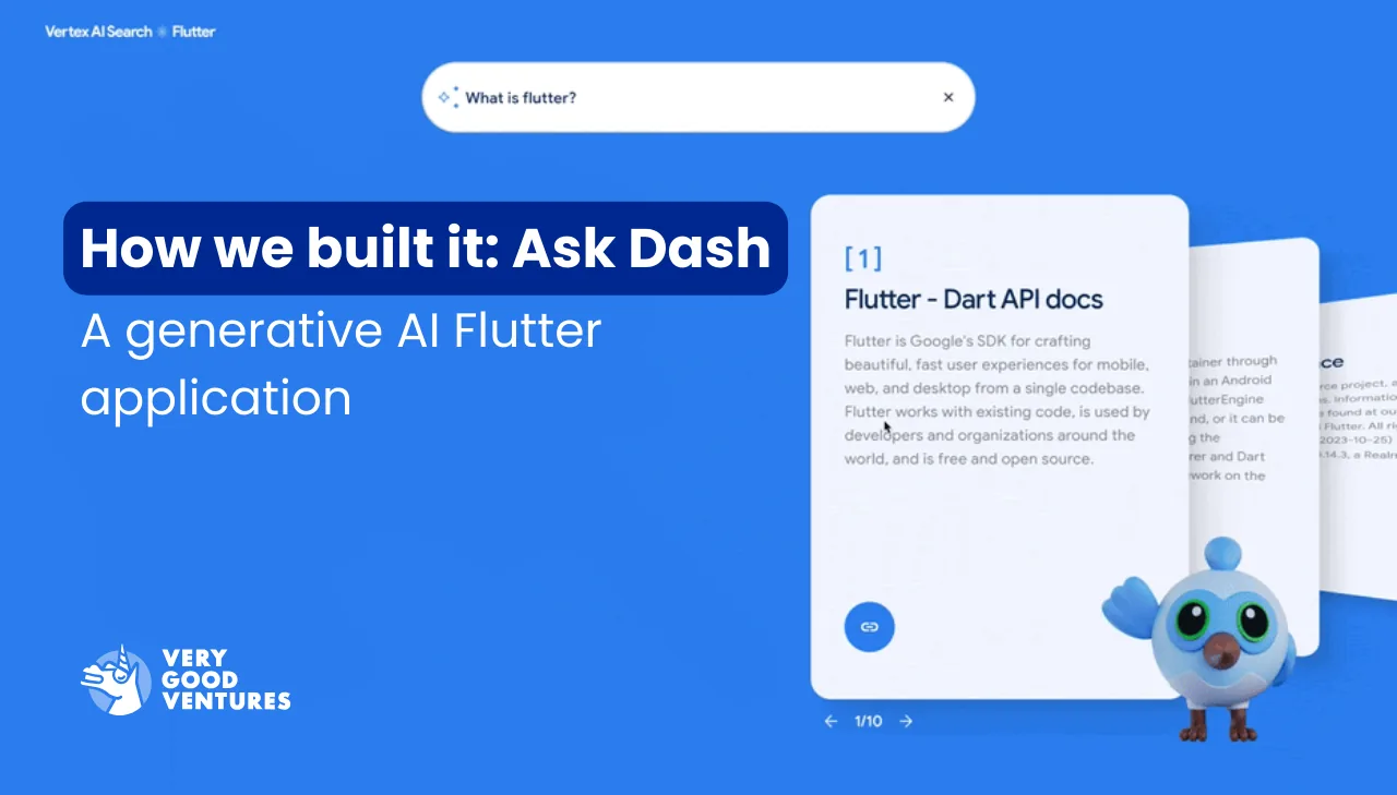 Ask Dash generative AI demo built with Flutter at the Google Cloud Applied AI Summit