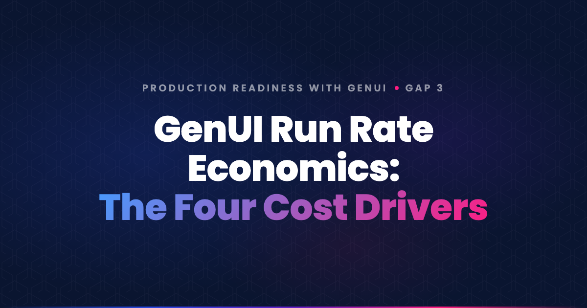 Pricing the run rate of a GenUI experience across model tokens, tool calls, model choice, and prompt caching