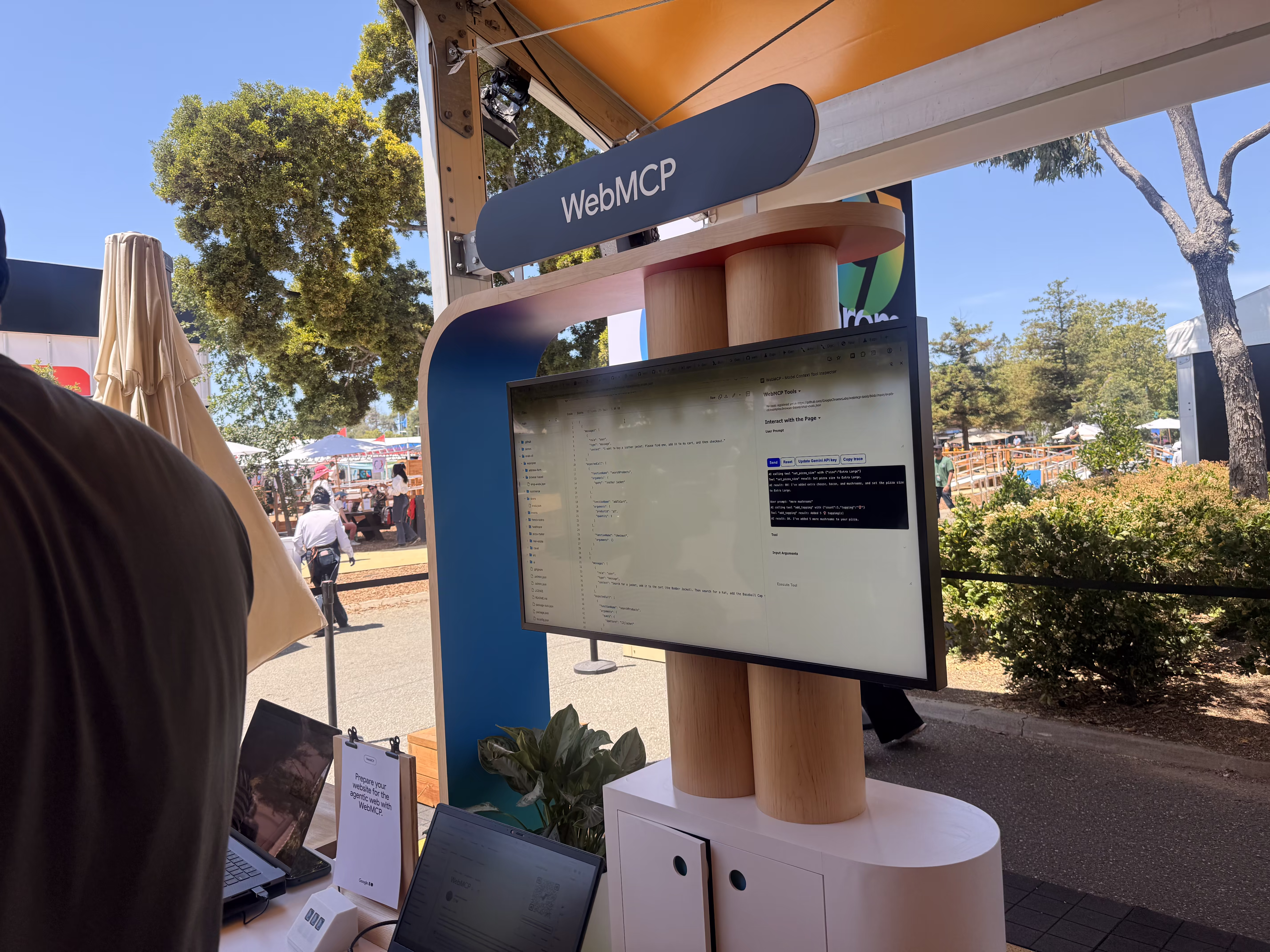 WebMCP demo booth at Google I/O 2026.
