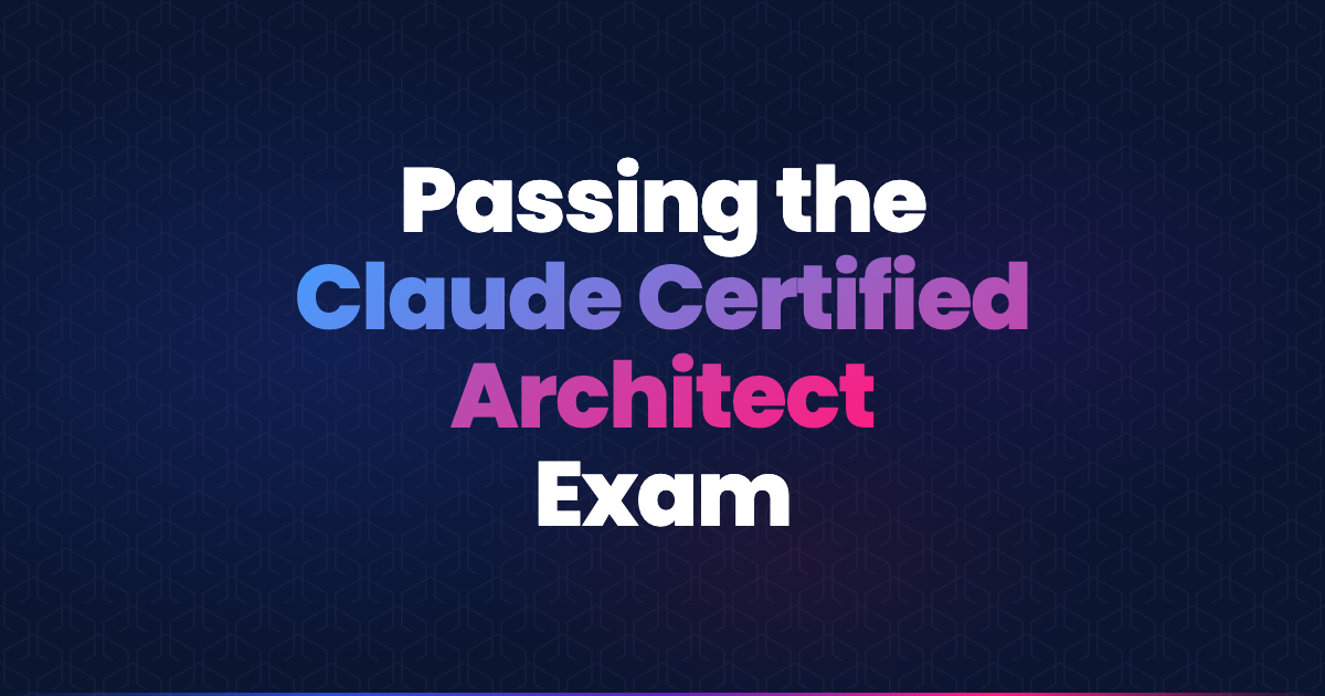 A clay certification seal labeled CCA-F Exam with an Anthropic-style asterisk, set on a Very Good Ventures navy gradient, representing the Claude Certified Architect Foundations exam