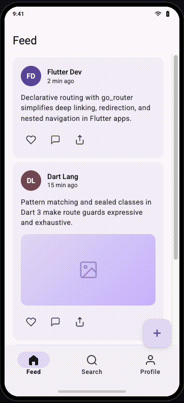 Bottom navigation demo