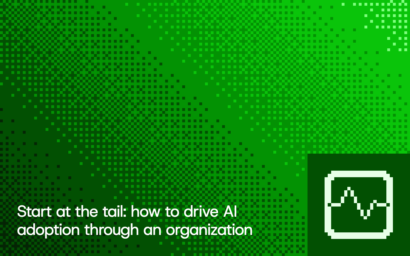 Start at the tail: how to drive AI adoption through an organization, pixel illustration cover