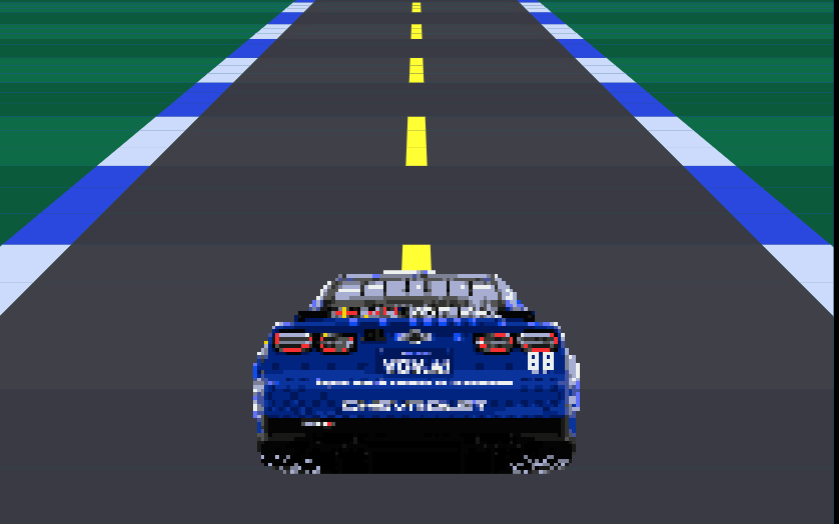 Race to Scale, a browser racing game built with Flutter by VGV, mid-race with the VGV #88 car on track