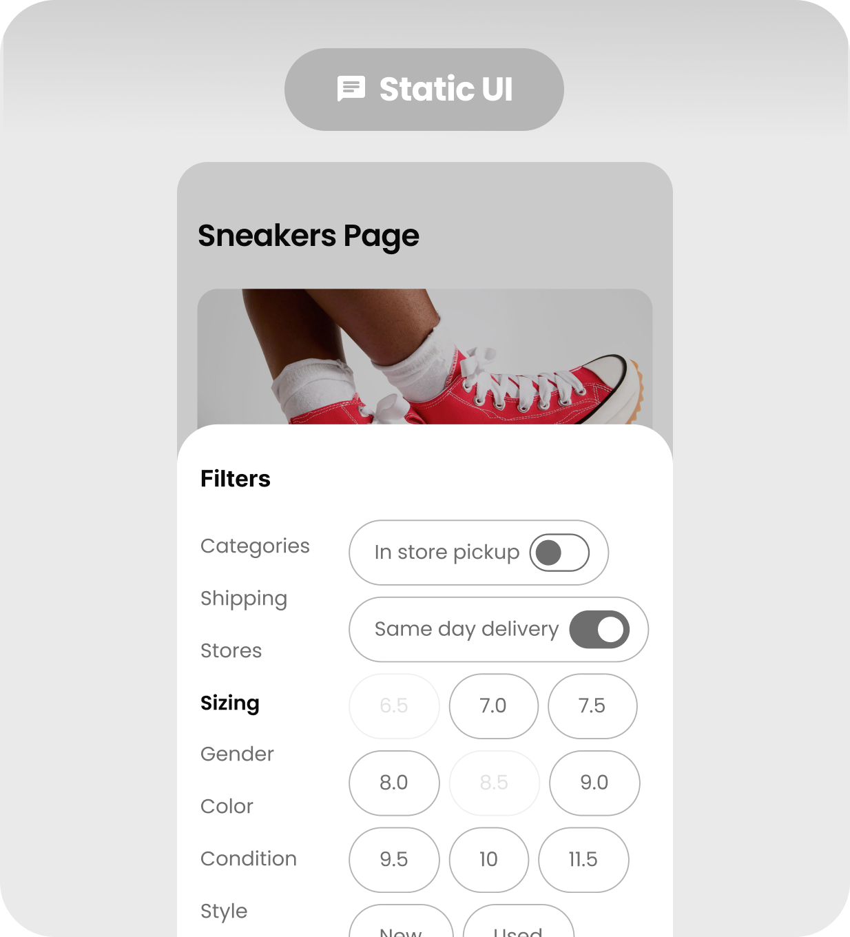 Static UI - Sneakers Page with filters