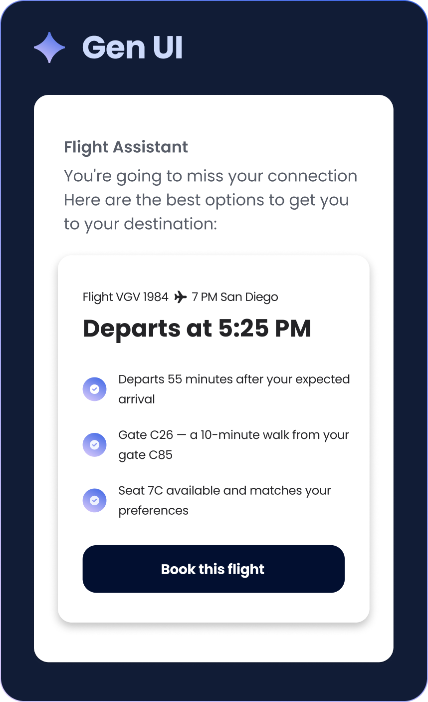 GenUI rich adaptive interface
